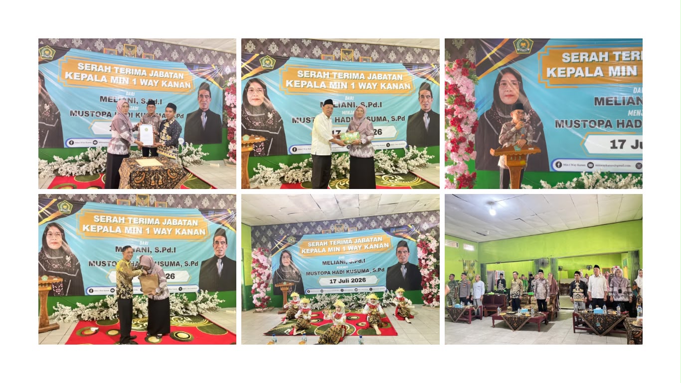 Pisah Sambut Kepala MIN 1 Way Kanan Berlangsung Khidmat, Tongkat Estafet Kepemimpinan Beralih Kepada Mustopa Hadi Kusuma