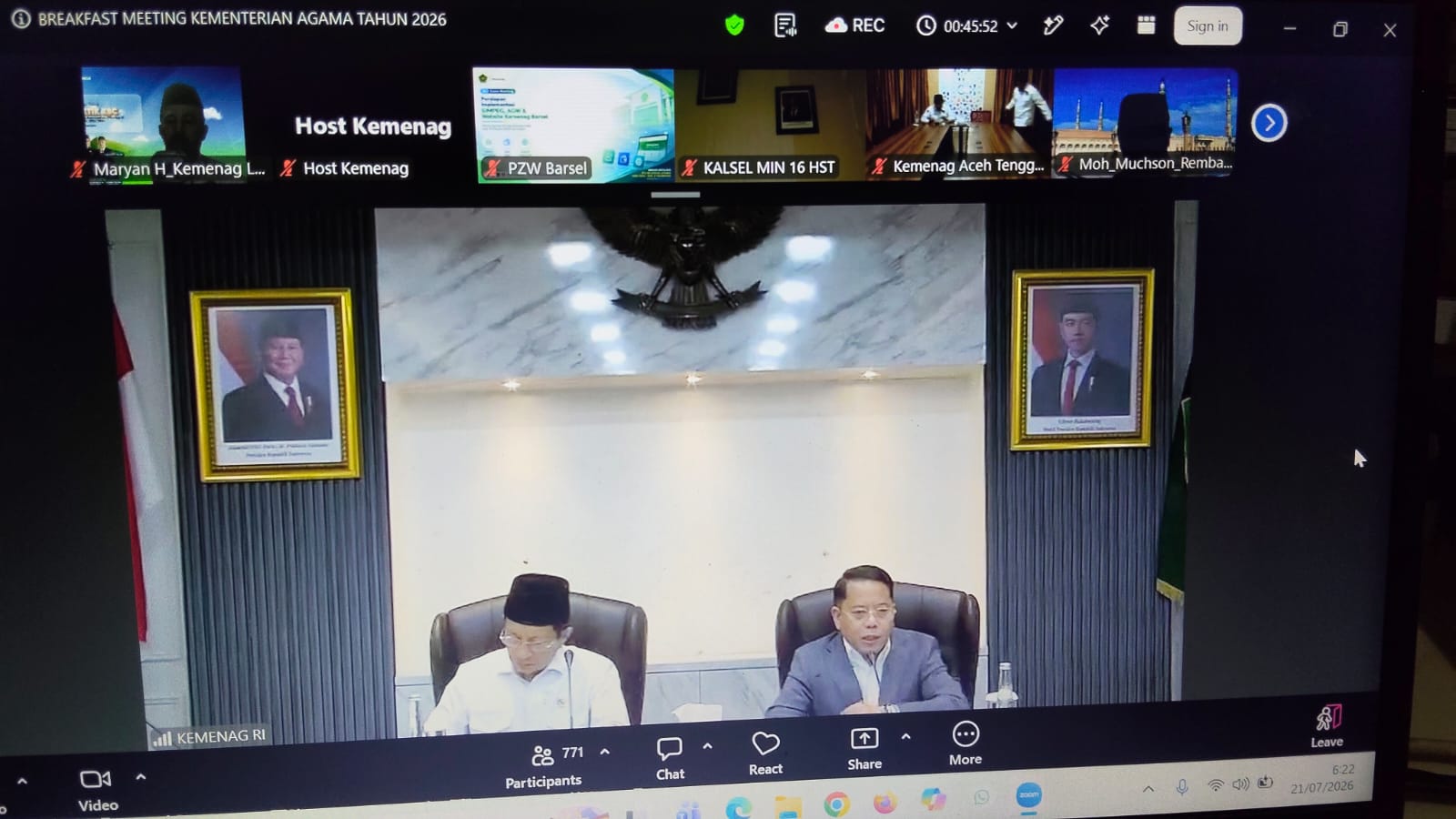 Kemenag Lampung Tengah Matangkan Implementasi Program Prioritas Lewat Breakfast Meeting Menteri Agama