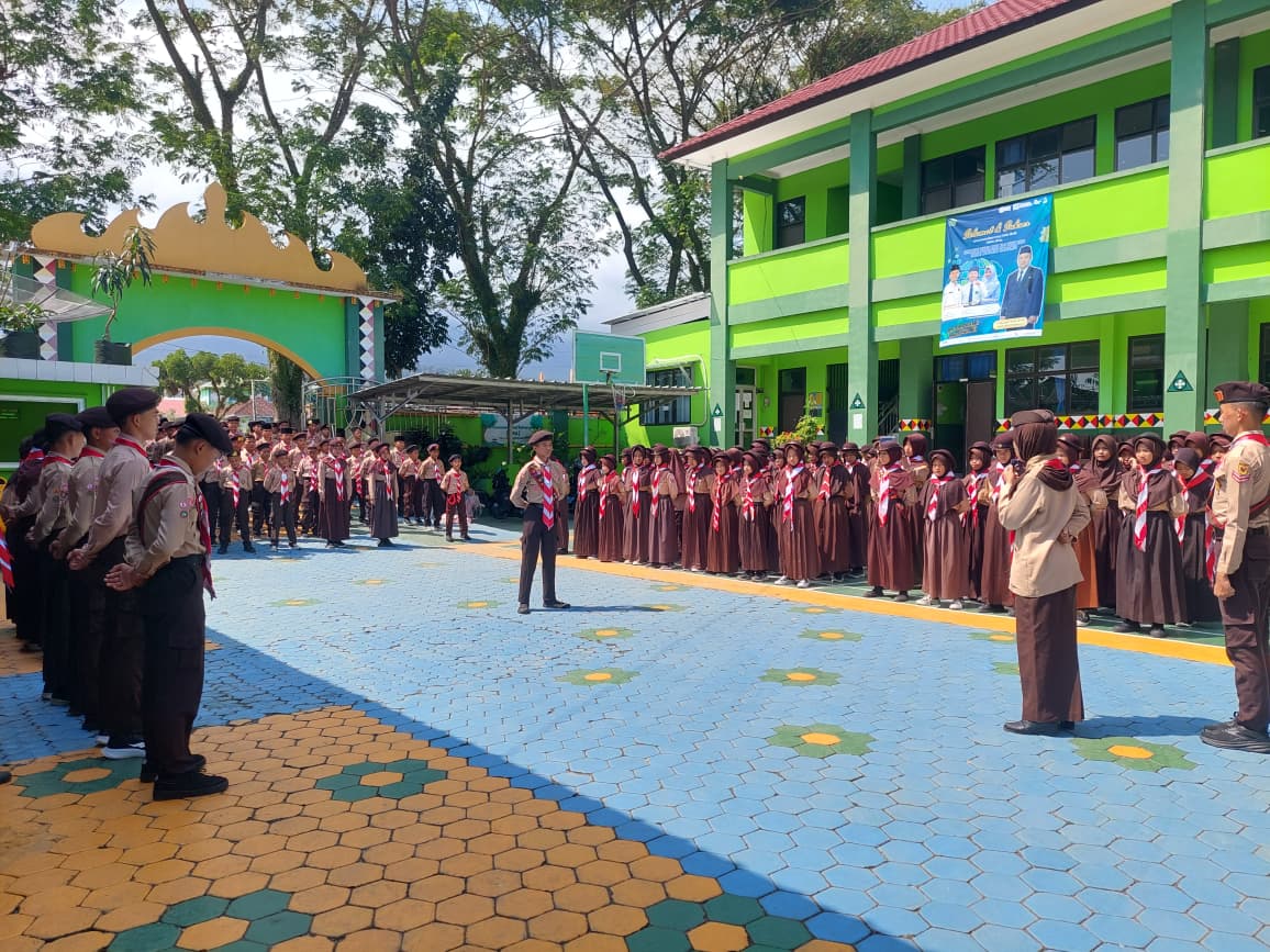 Apel Perdana Latihan Pramuka, Pangkalan MTsN 1 Tanggamus Sambut Anggota Baru dengan Semangat