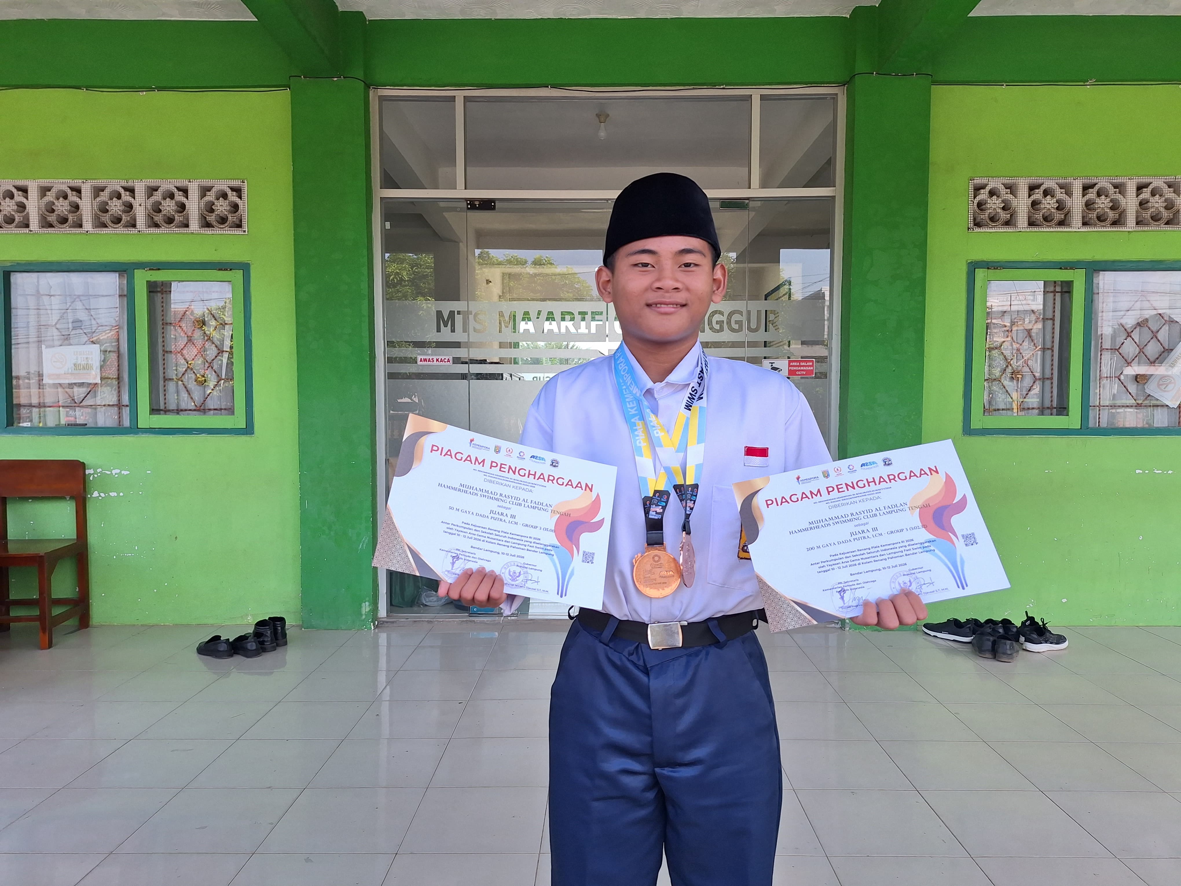 Dua Medali Diraih, Siswa MTs Ma'arif 01 Punggur Harumkan Lampung Tengah