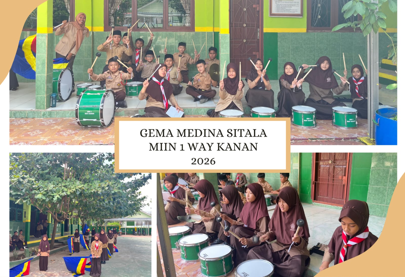 Gema Medina Sitala Resmi Mengudara, Siswa MIN 1 Way Kanan Antusias Ikuti Latihan Perdana Drumband