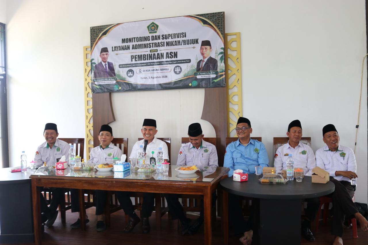 Kemenag Lampung Utara Perkuat Layanan KUA melalui Monitoring dan Pembinaan ASN
