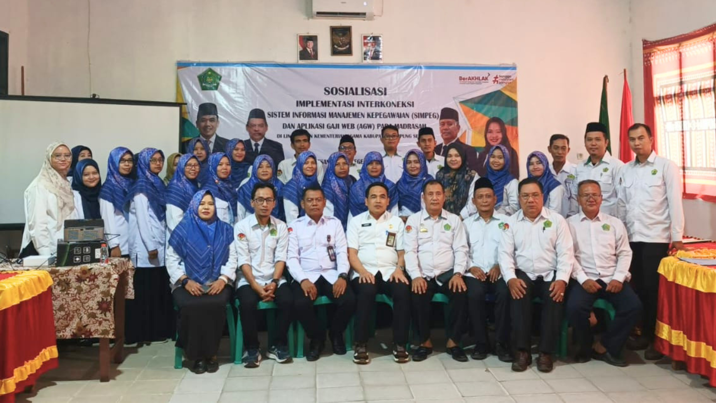 Kemenag Lampung Selatan Gelar Sosialisasi Implementasi Interkoneksi SIMPEG dan AGW di MTsN 3 Lampung Selatan