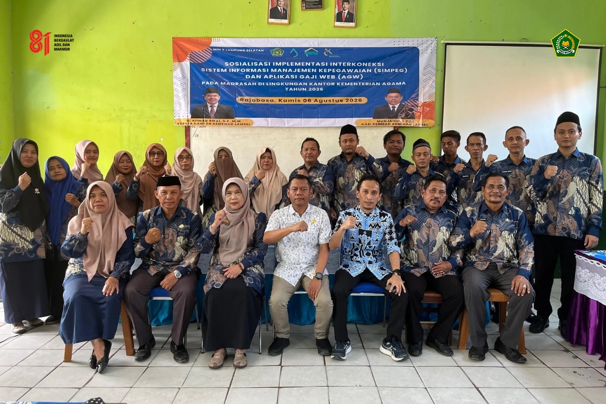 Kemenag Lamsel Perkuat Tata Kelola Kepegawaian Madrasah melalui SIMPEG dan AGW