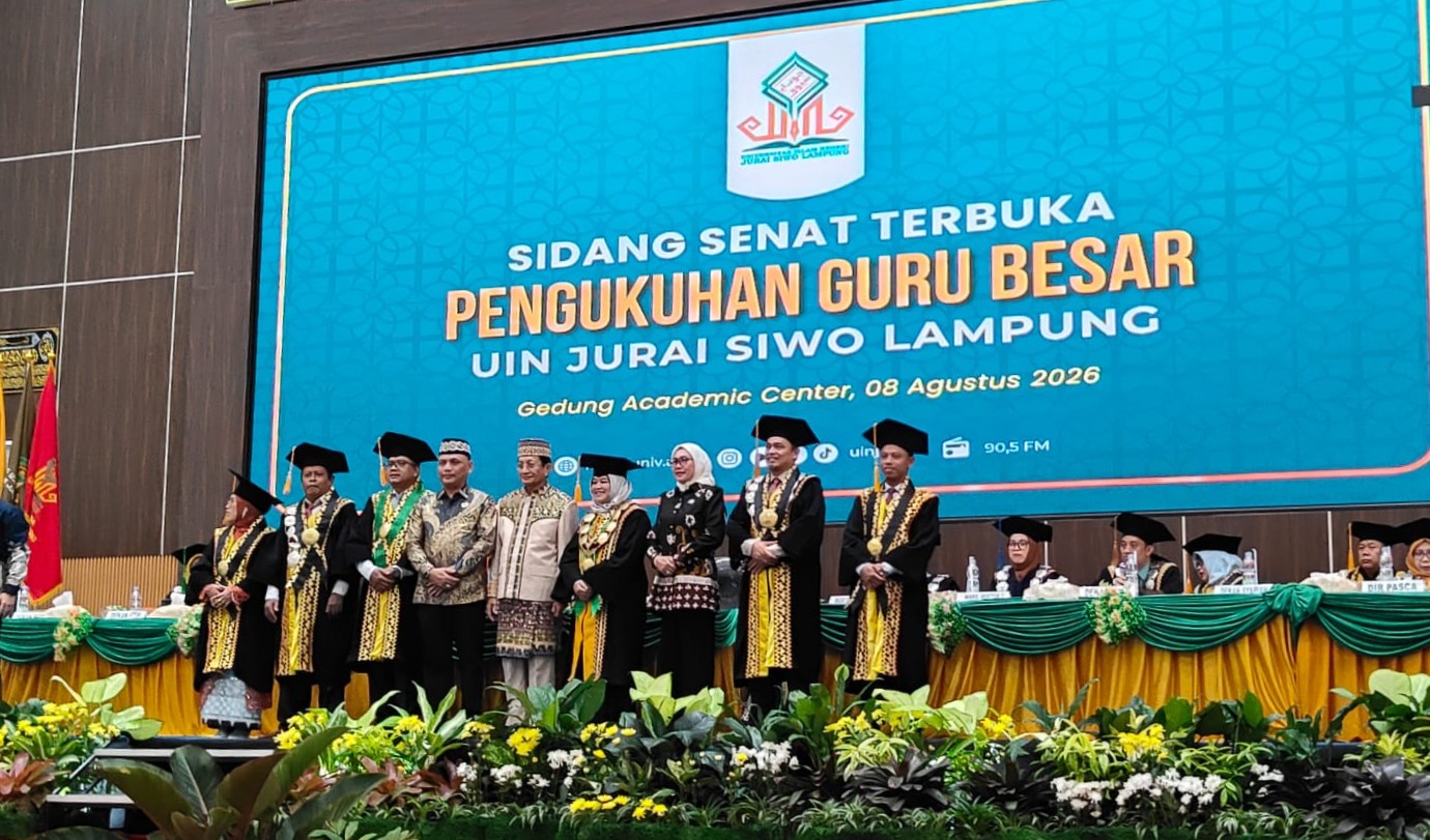 Pengukuhan Guru Besar UIN Jurai Siwo Metro Perkuat Tradisi Keilmuan Perguruan Tinggi Islam
