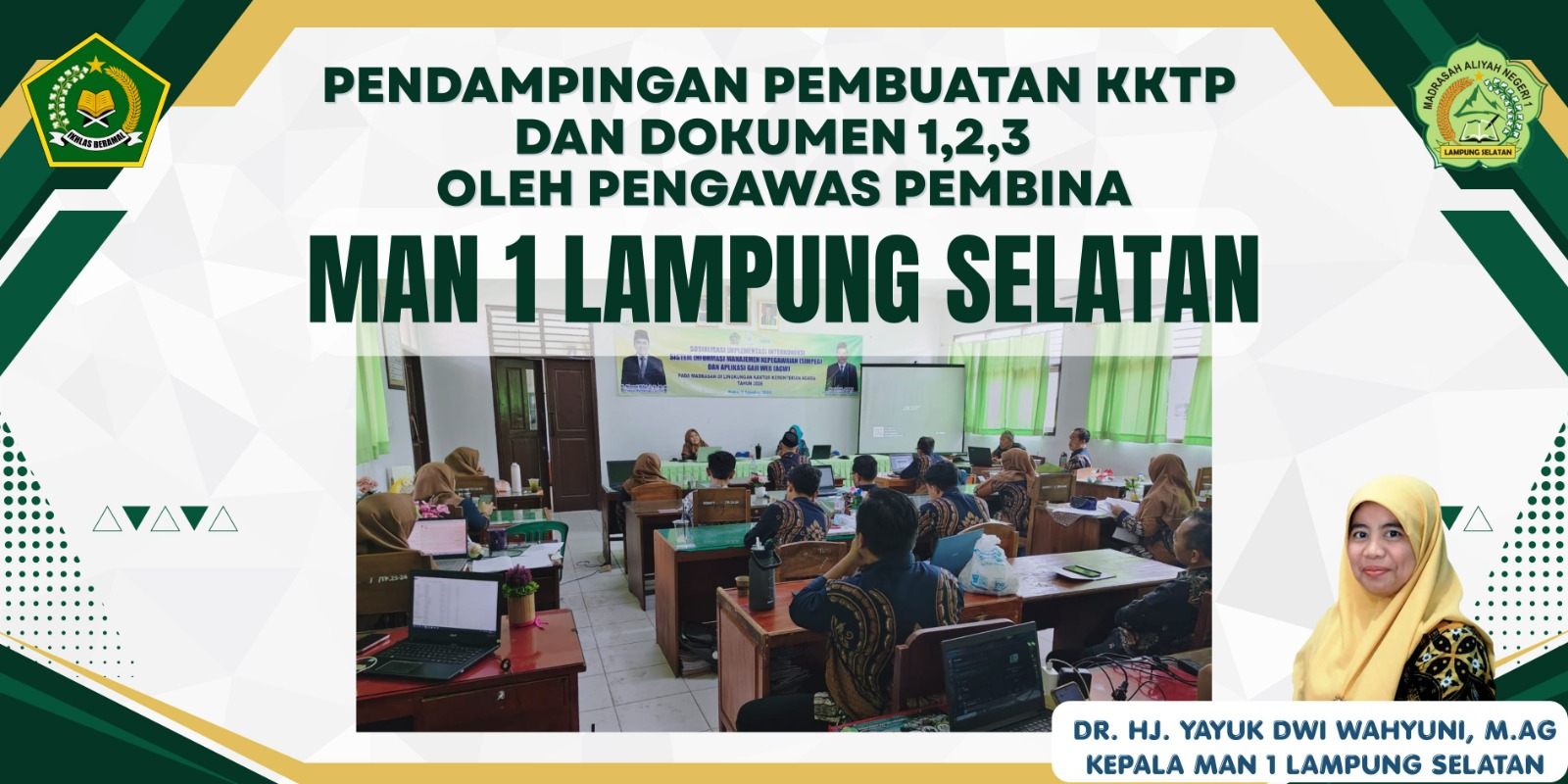 Ketua Pokjawas Kemenag Kab. Lamsel Dampingi Dewan Guru MAN 1 Lampung Selatan Evaluasi Perangkat Pembelajaran