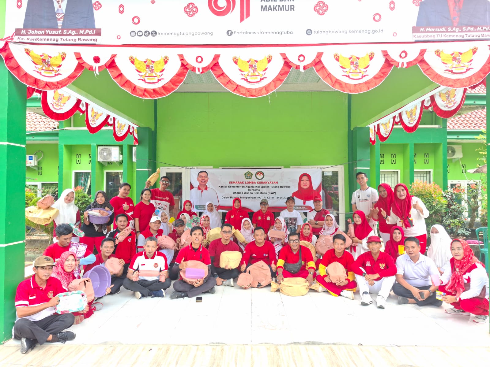 Kick Off HUT ke-81 RI, Kemenag Tuba Gelar Senam Bersama dan Lomba Kerakyatan