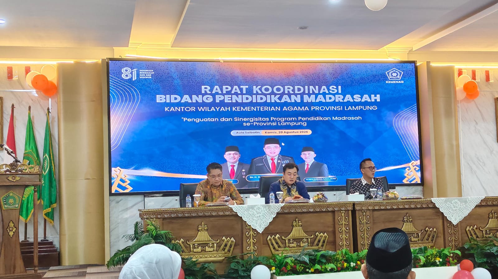 Rakor Pendidikan Madrasah, MTsN 1 Way Kanan Siap Perkuat Sinergi dan Mutu Pendidikan