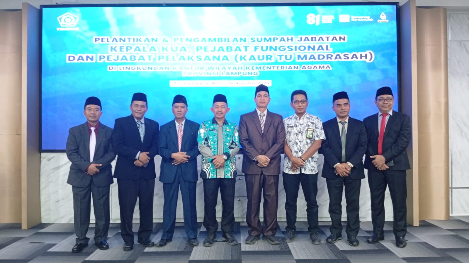 Kemenag Lampung Tengah Hadiri Pelantikan, Pohan: Jadikan Amanah sebagai Pengabdian