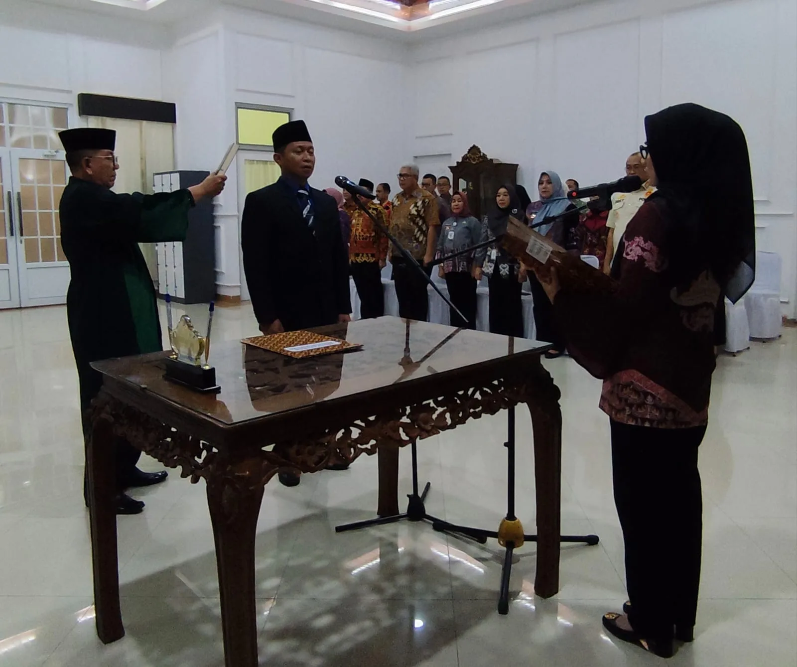 Iringi Pelantikan Pejabat Manajerial Pemda, Kasi Bimas Islam Kemenag Pesawaran Pimpin Doa