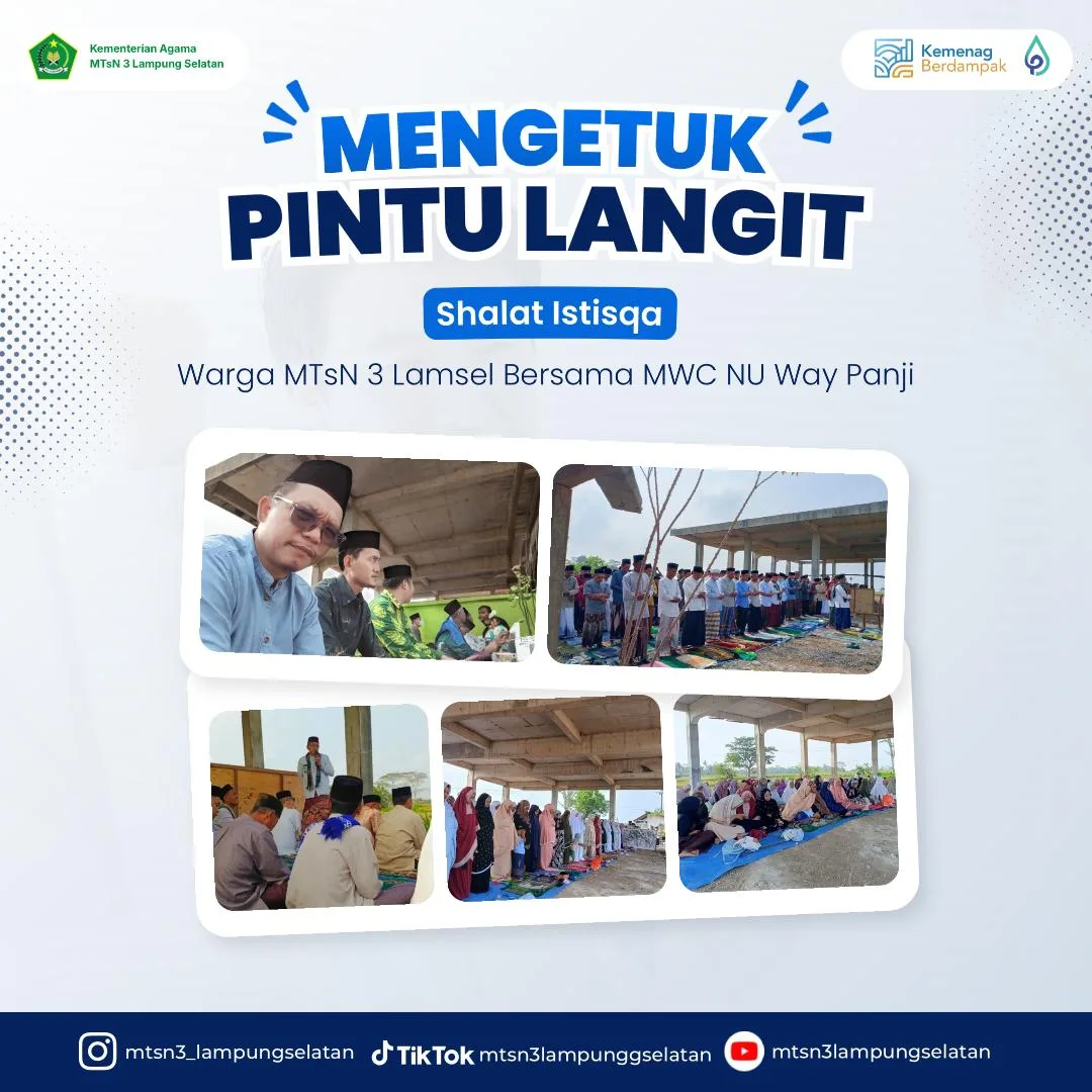 Mengetuk Pintu Langit dengan Doa, MTsN 3 Lampung Selatan Ikuti Salat Istisqa di Waypanji
