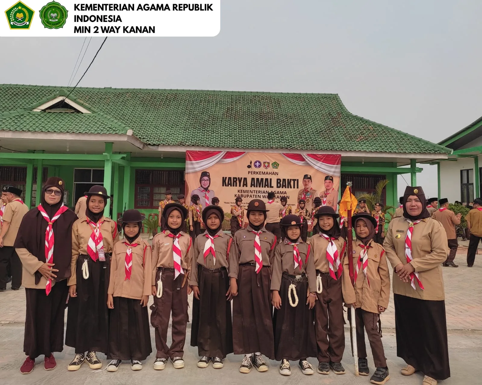 Kontingen MIN 2 Way Kanan Menghadiri dan Mengikuti Perkemahan Karya Amal Bakti Kemenag Way Kanan 2026