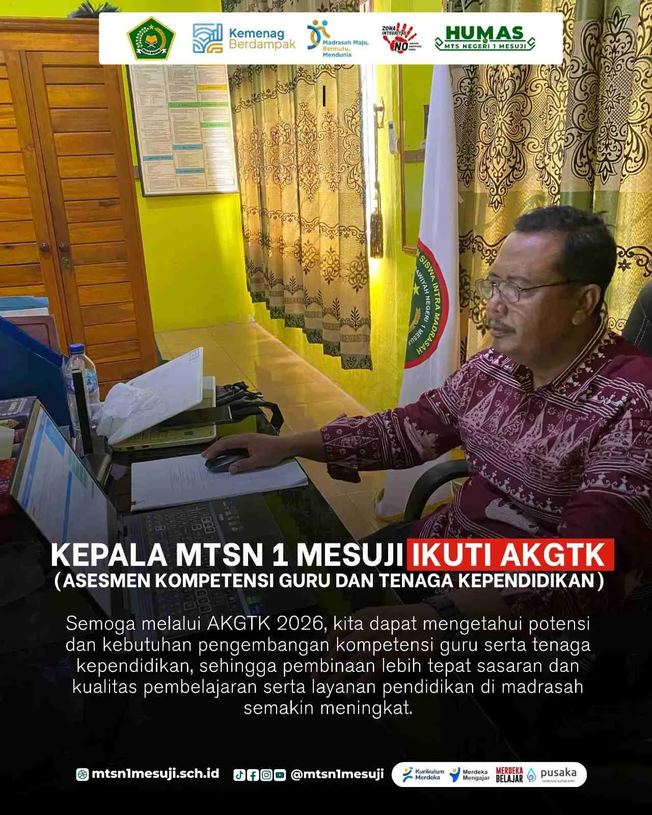 Kepala MTsN 1 Mesuji Ikuti AKGTK 2026, Dorong Peningkatan Kompetensi