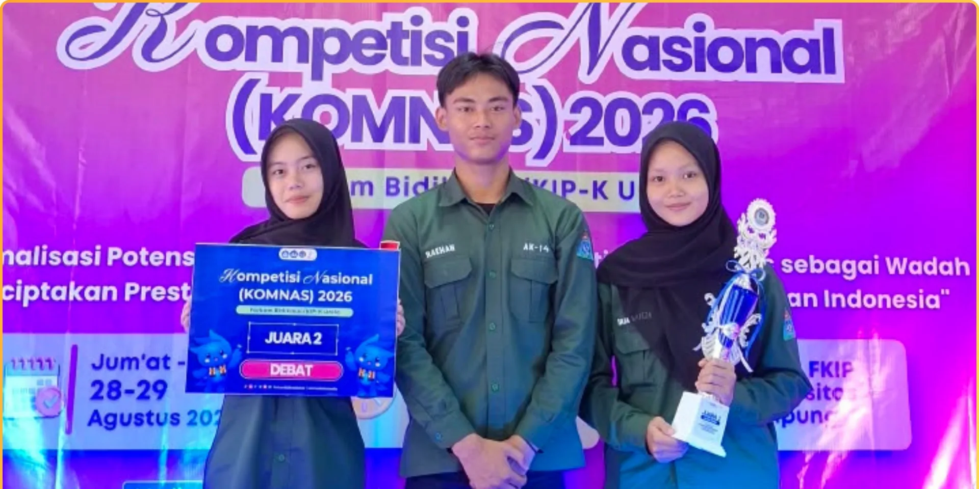 Tim KIR MAN 1 Lampung Tengah Raih Juara 2 Debat Ilmiah Kompetisi Nasional Forum Kominikasi Bidikmisi Unila 2026