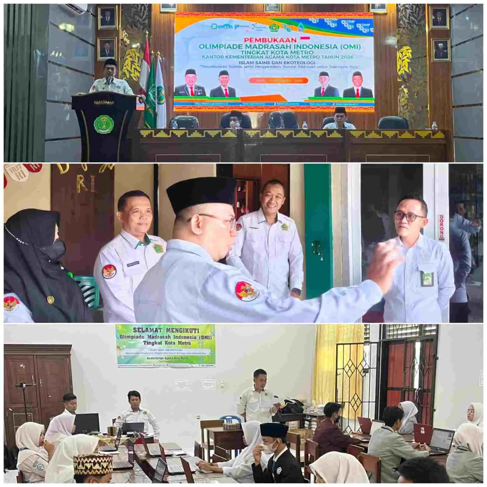 Kabid Penmad Monitoring Pelaksanaan OMI 2026 Tingkat Kota di MAN 1 Metro