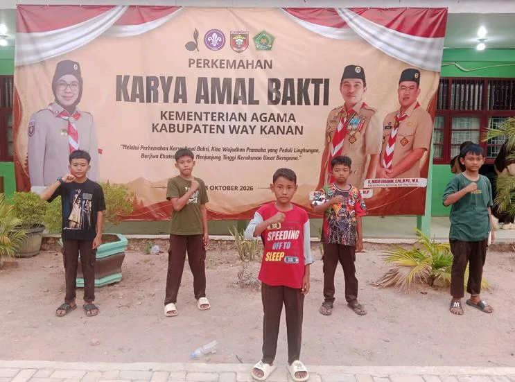 MIN 3 Way Kanan Ikuti Perkemahan Karya Amal Bakti Kemenag
