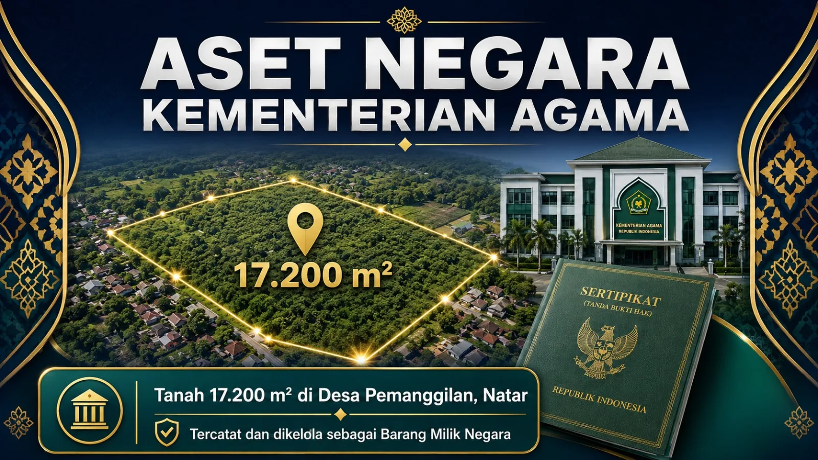 Kemenag Lampung Tegaskan Status Aset Tanah di Natar, Sertipikat dan Warkah Tetap Catat Kementerian Agama sebagai Pemegang Hak