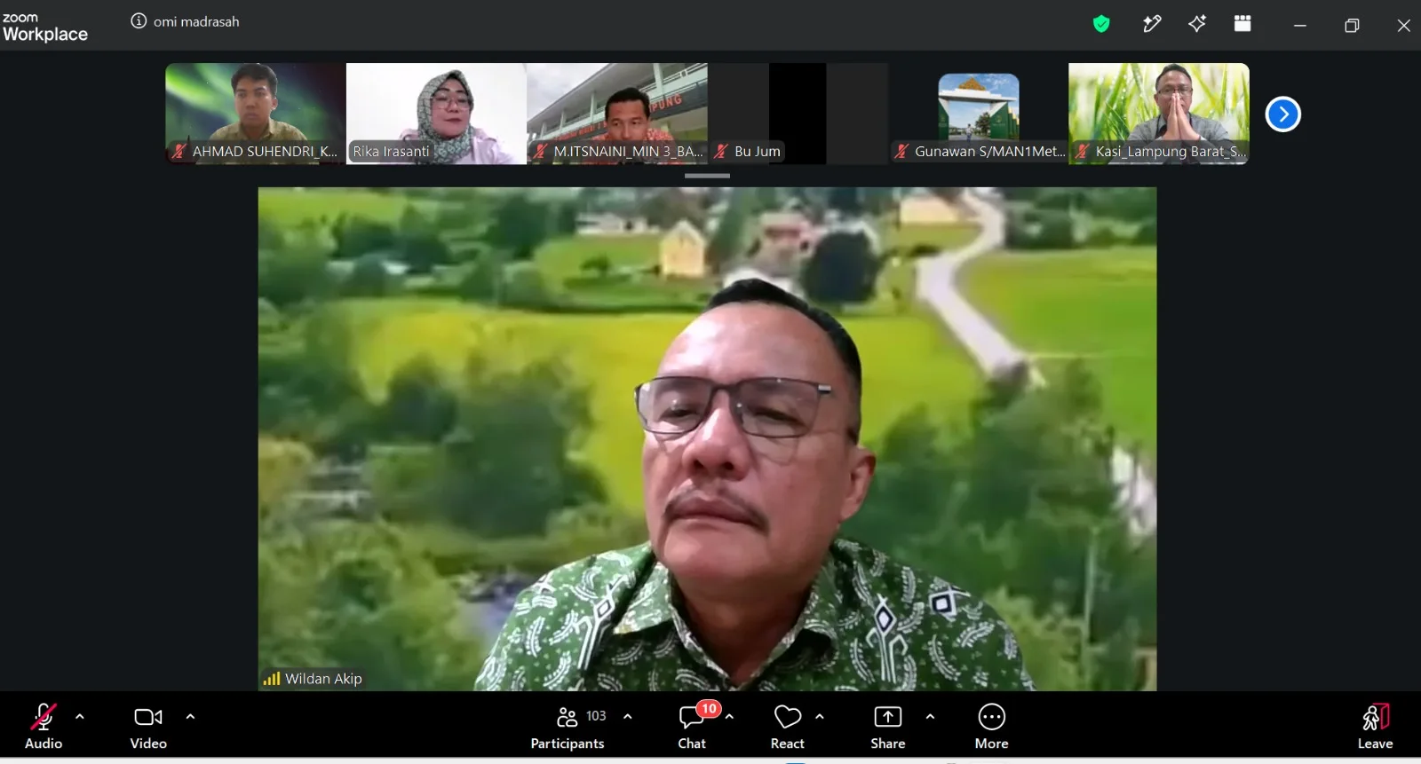 Plt. Kamad MIN 4 Way Kanan Ikuti Zoom Meeting Pelaksanaan OMI Tingkat Provinsi Lampung 2026