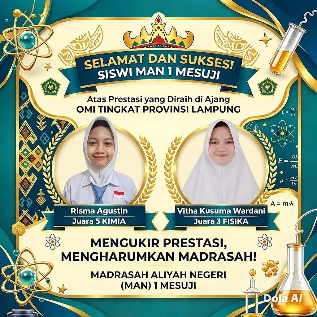 Harumkan Nama Madrasah, Dua Siswi MAN 1 Mesuji Raih Juara OMI Tingkat Provinsi